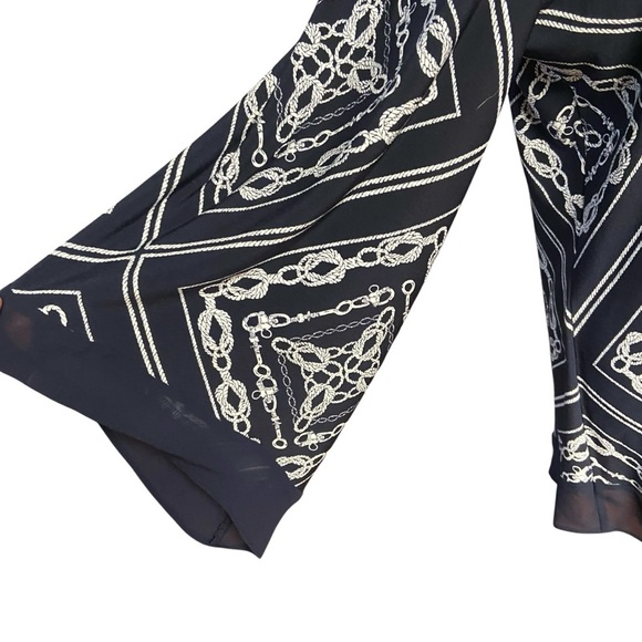 Joseph Ribkoff Bandeau Tunic Asymmetrical Top Size 14 Navy White Nautical Flowy - Picture 5 of 11